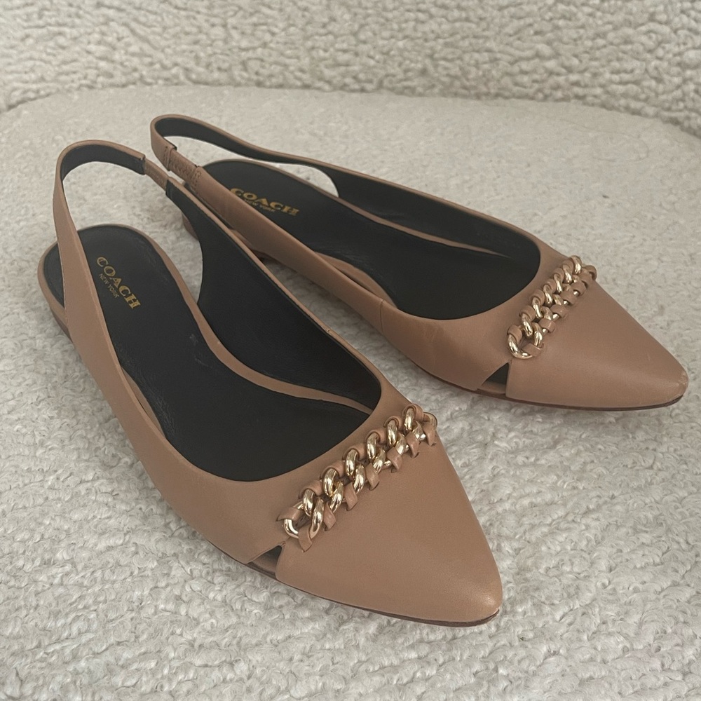 Coach Saddle Colored single back flats